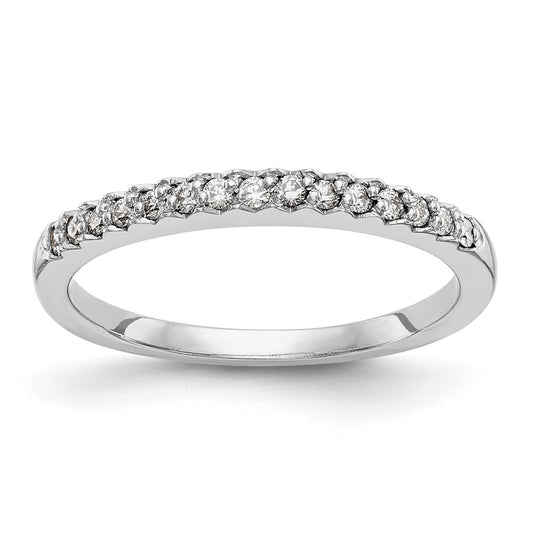 14K White Gold Real Diamond Wedding Band