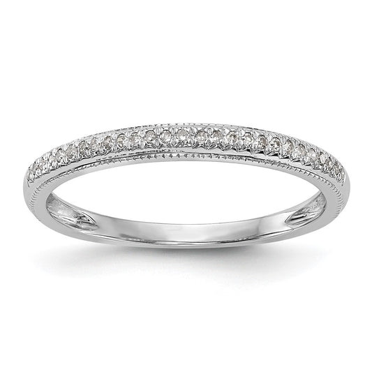 14K White Gold Real Diamond Wedding Band