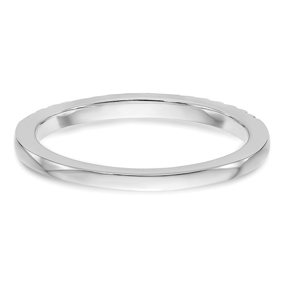 0.11ct. CZ Solid Real 14K White Gold Wedding Wedding Band Ring