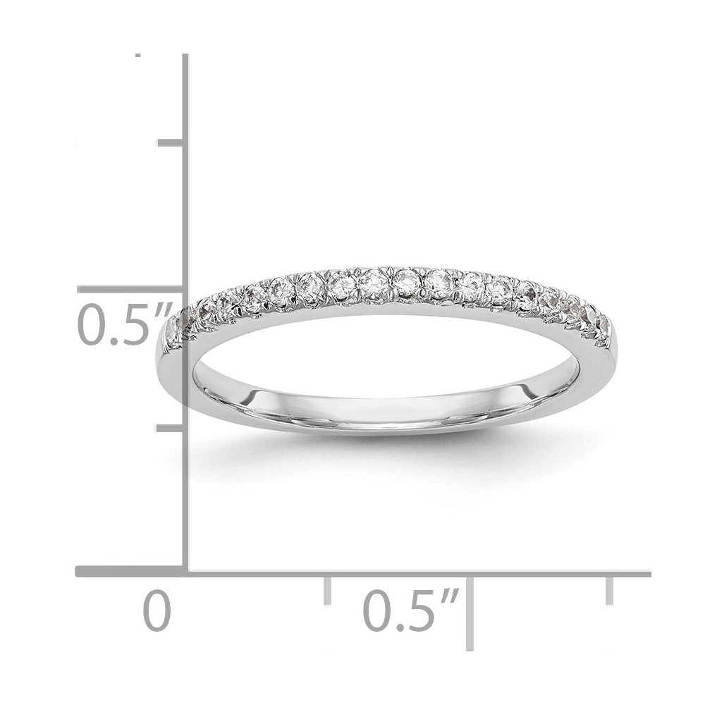 0.11ct. CZ Solid Real 14K White Gold Wedding Wedding Band Ring