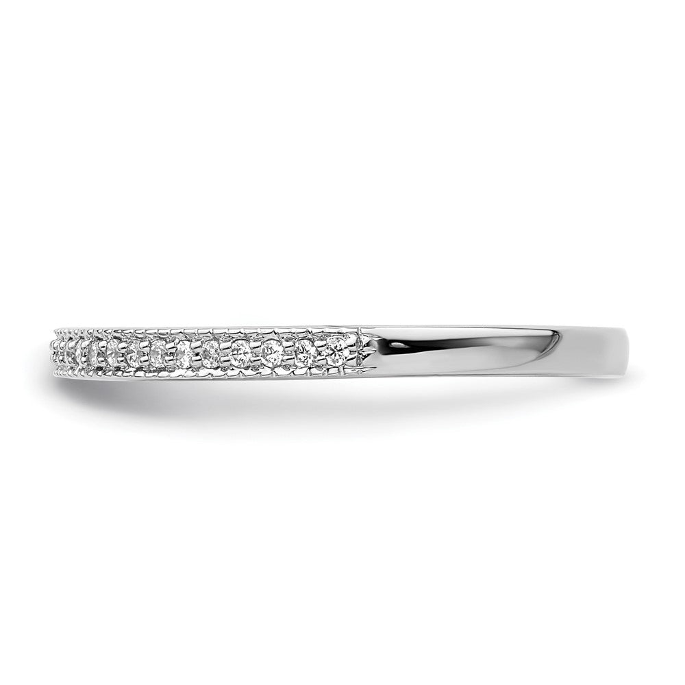 0.14ct. CZ Solid Real 14K White Gold Wedding Wedding Band Ring