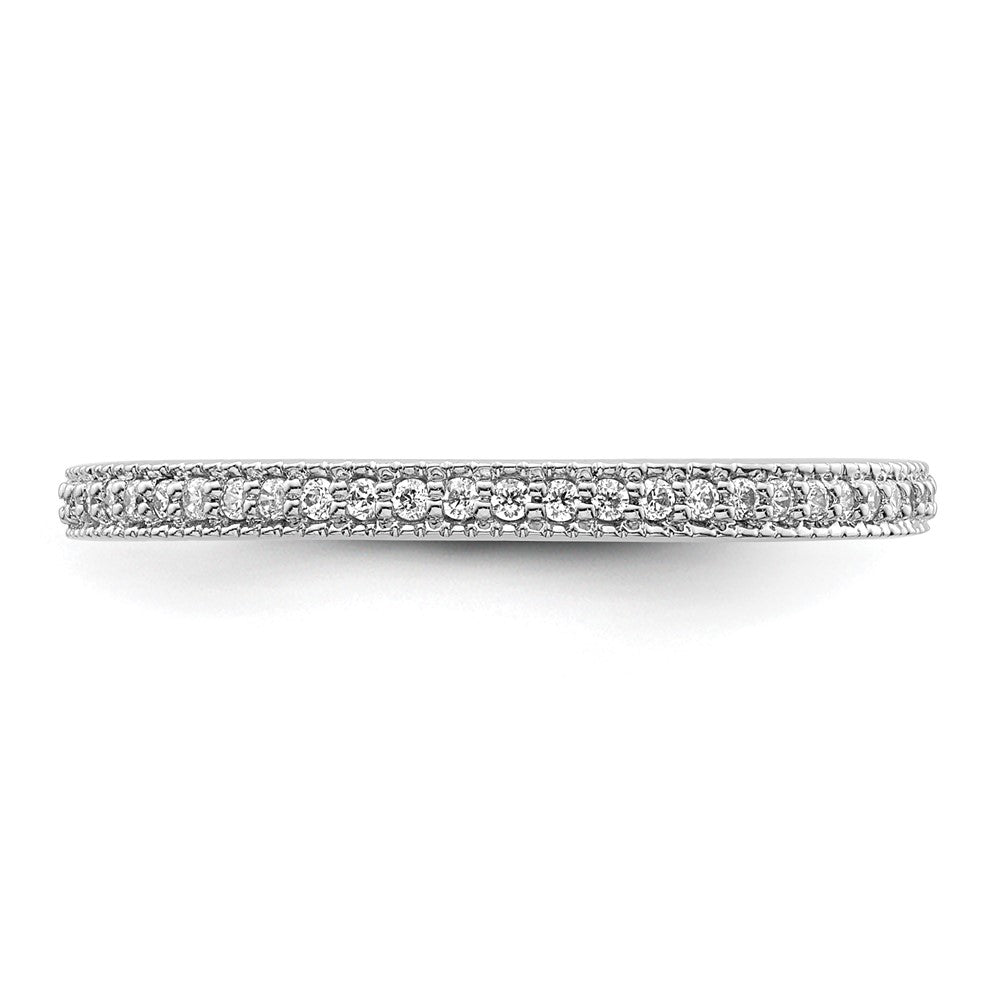 0.14ct. CZ Solid Real 14K White Gold Wedding Wedding Band Ring