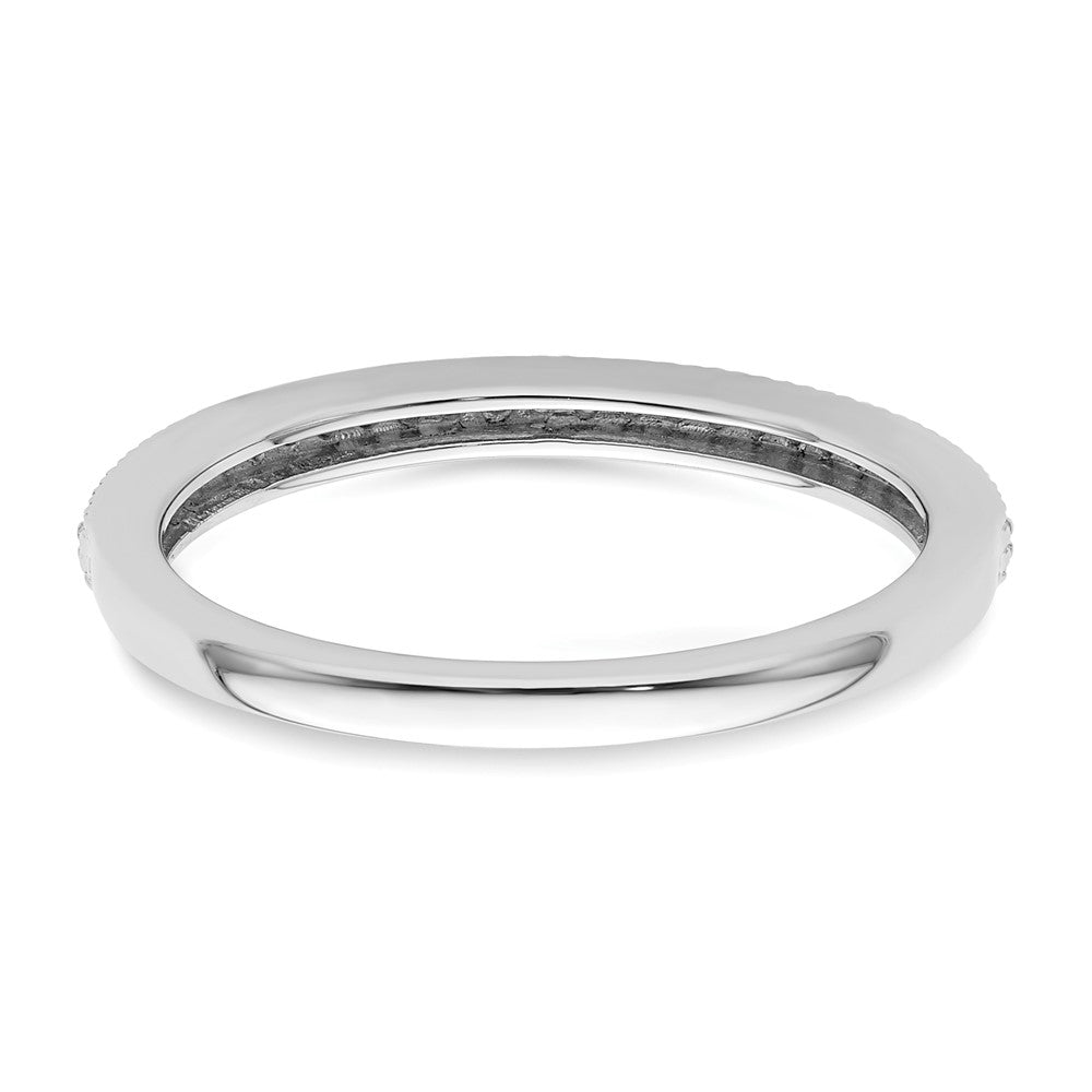 0.14ct. CZ Solid Real 14K White Gold Wedding Wedding Band Ring