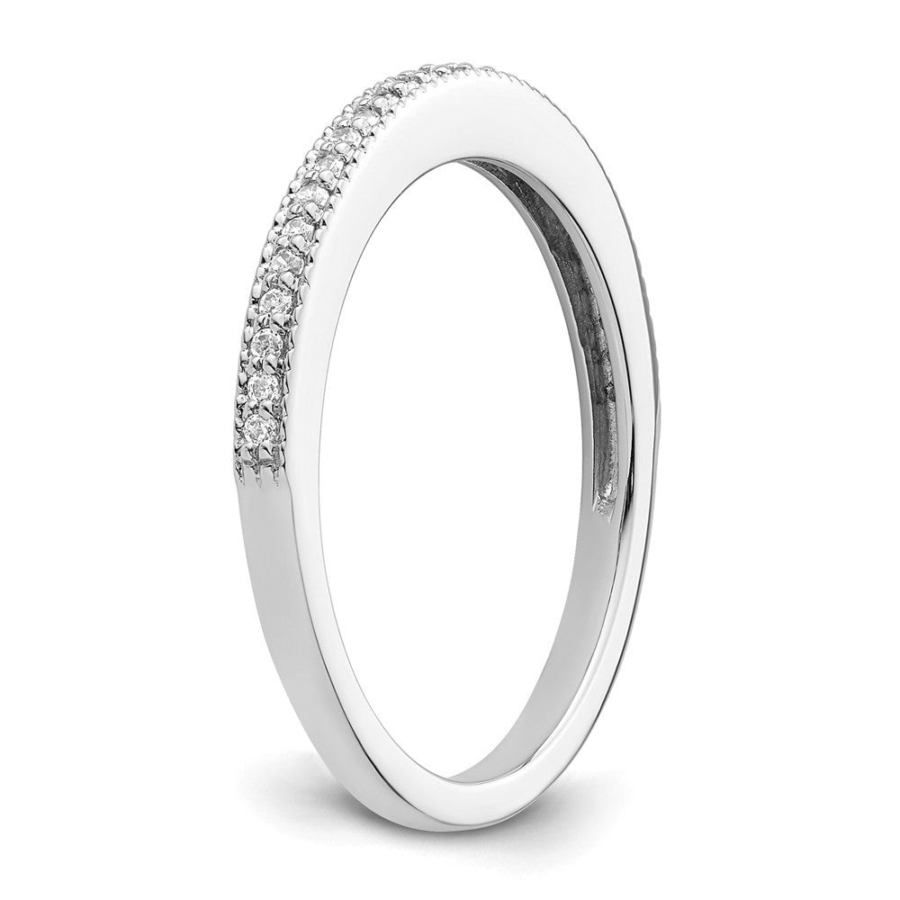 0.14ct. CZ Solid Real 14K White Gold Wedding Wedding Band Ring