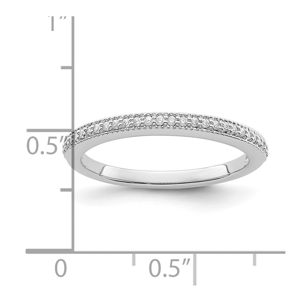 0.14ct. CZ Solid Real 14K White Gold Wedding Wedding Band Ring