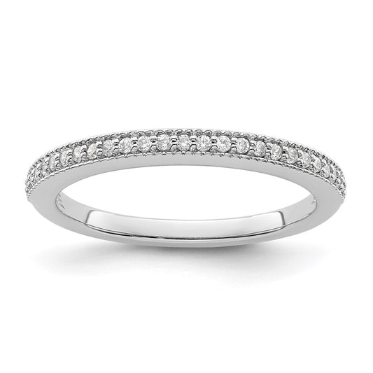 0.15ct. CZ Solid Real 14K White Gold Wedding Wedding Band Ring