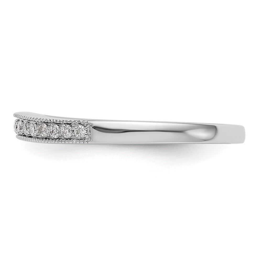 14K White Gold Real Diamond Wedding Band