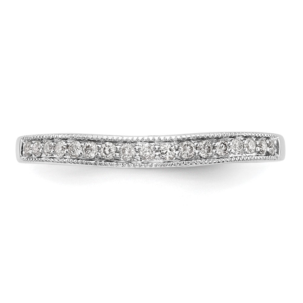 0.16ct. CZ Solid Real 14K White Gold Wedding Wedding Band Ring