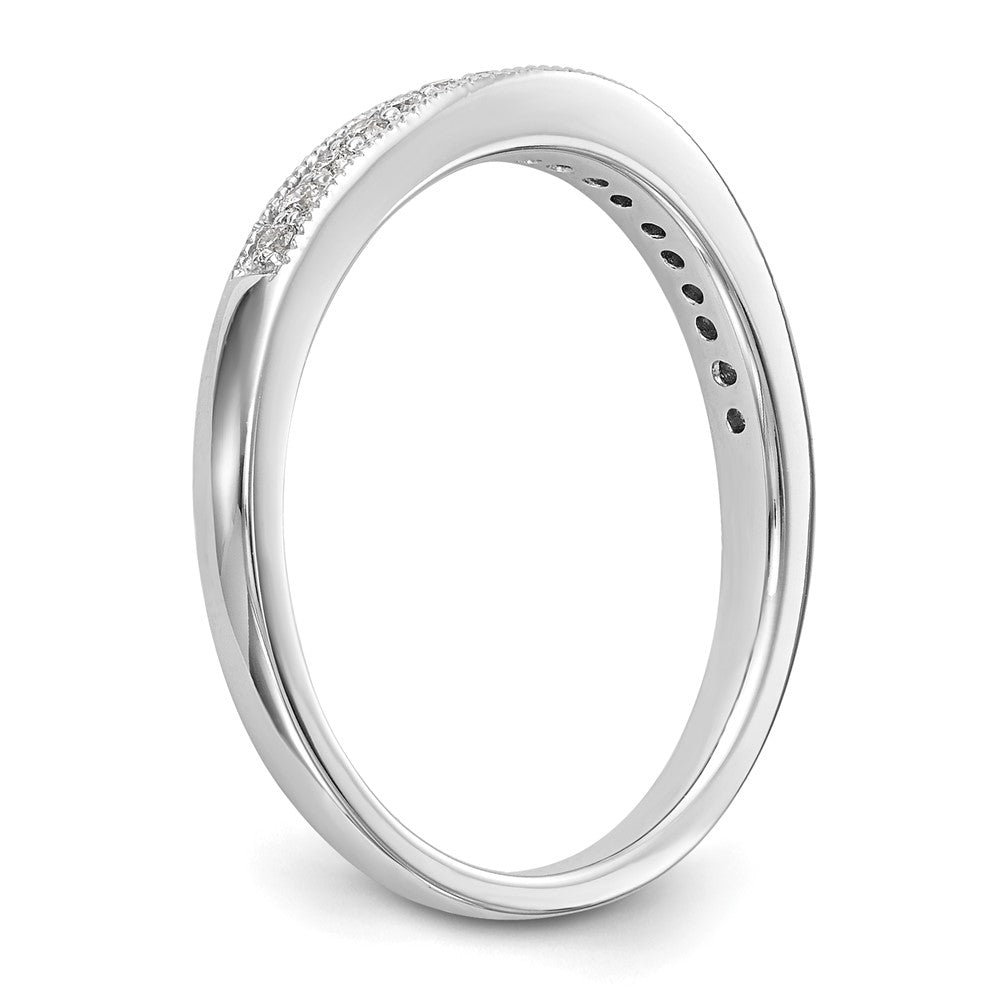 0.16ct. CZ Solid Real 14K White Gold Wedding Wedding Band Ring