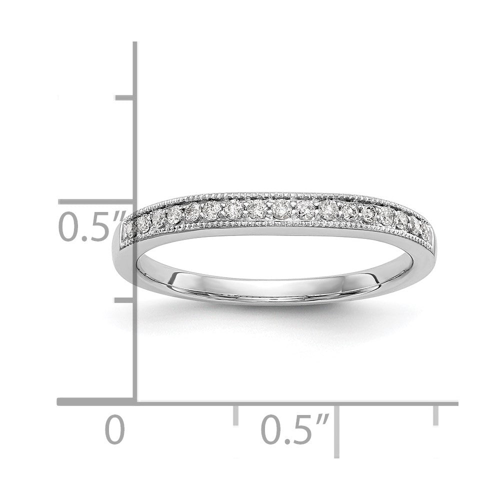 14K White Gold Real Diamond Wedding Band