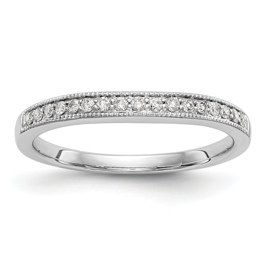 0.16ct. CZ Solid Real 14K White Gold Wedding Wedding Band Ring