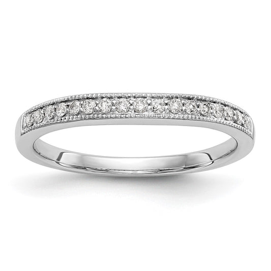 14K White Gold Real Diamond Wedding Band