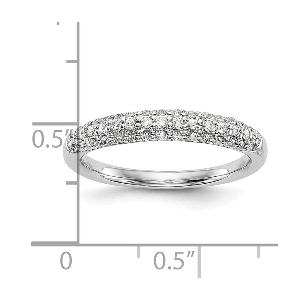 14K White Gold Real Diamond Wedding Band