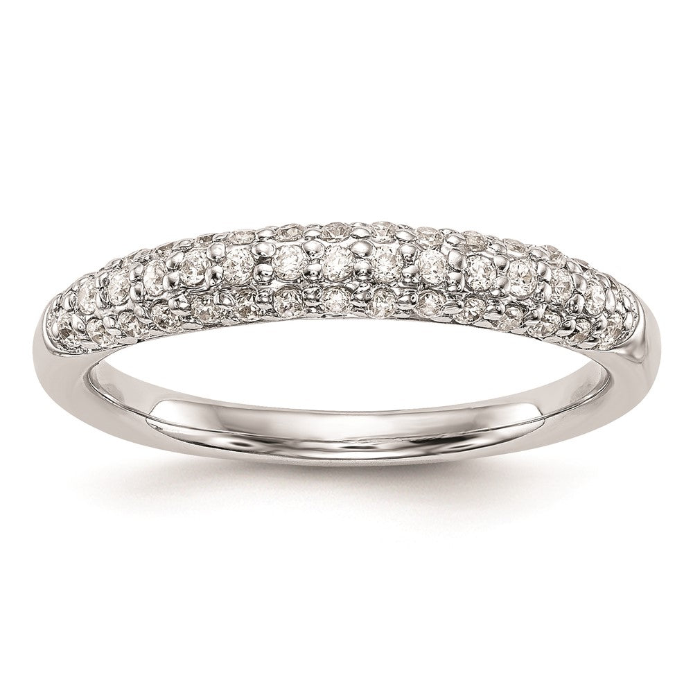 14K White Gold Real Diamond Wedding Band