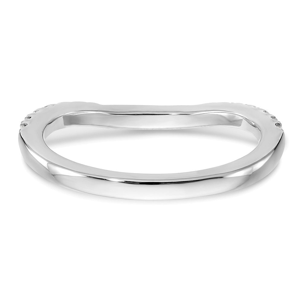 14K White Gold Real Diamond Wedding Band