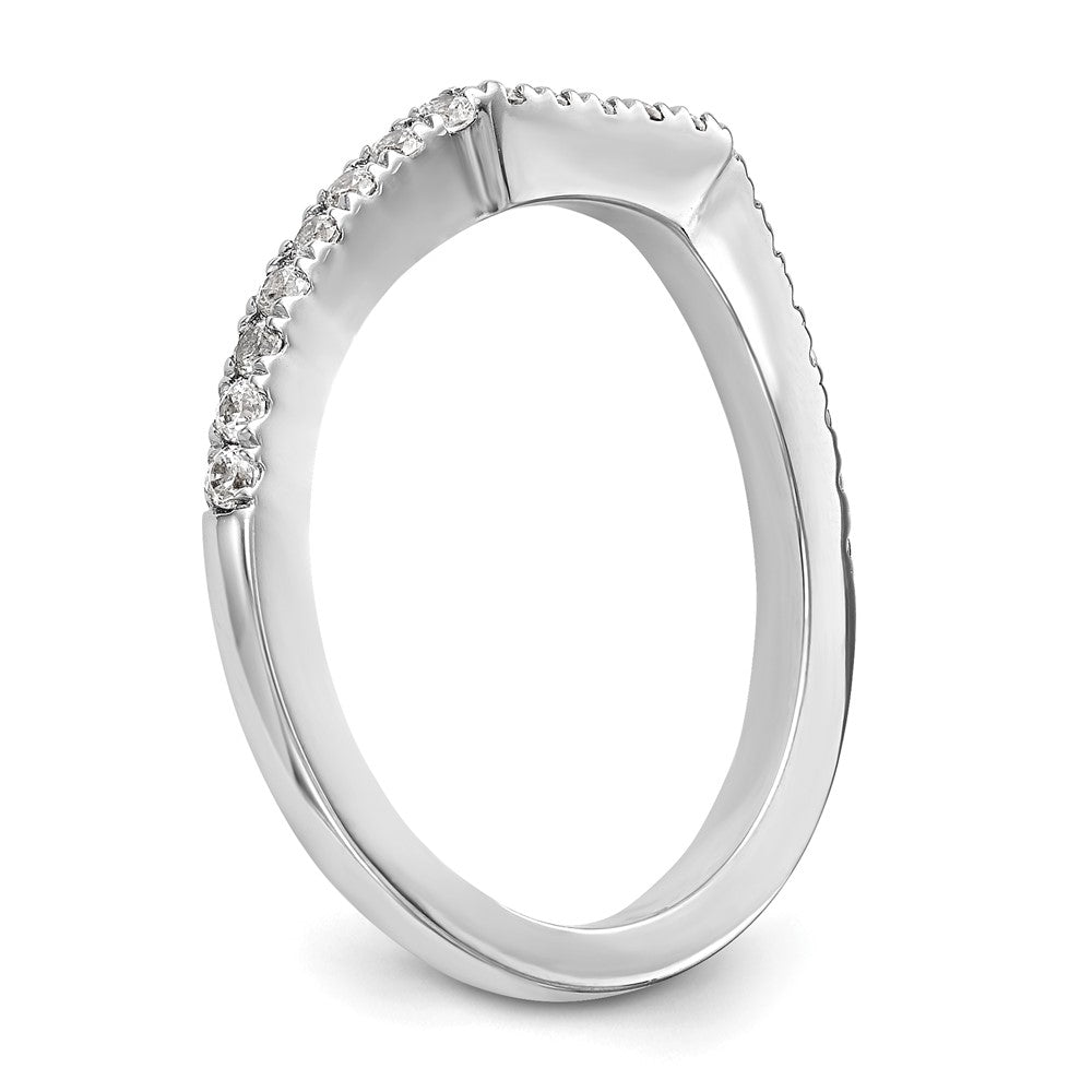 14K White Gold Real Diamond Wedding Band