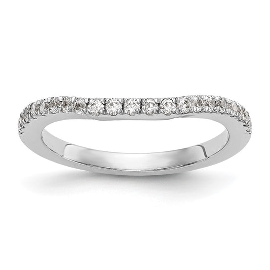 14K White Gold Real Diamond Wedding Band