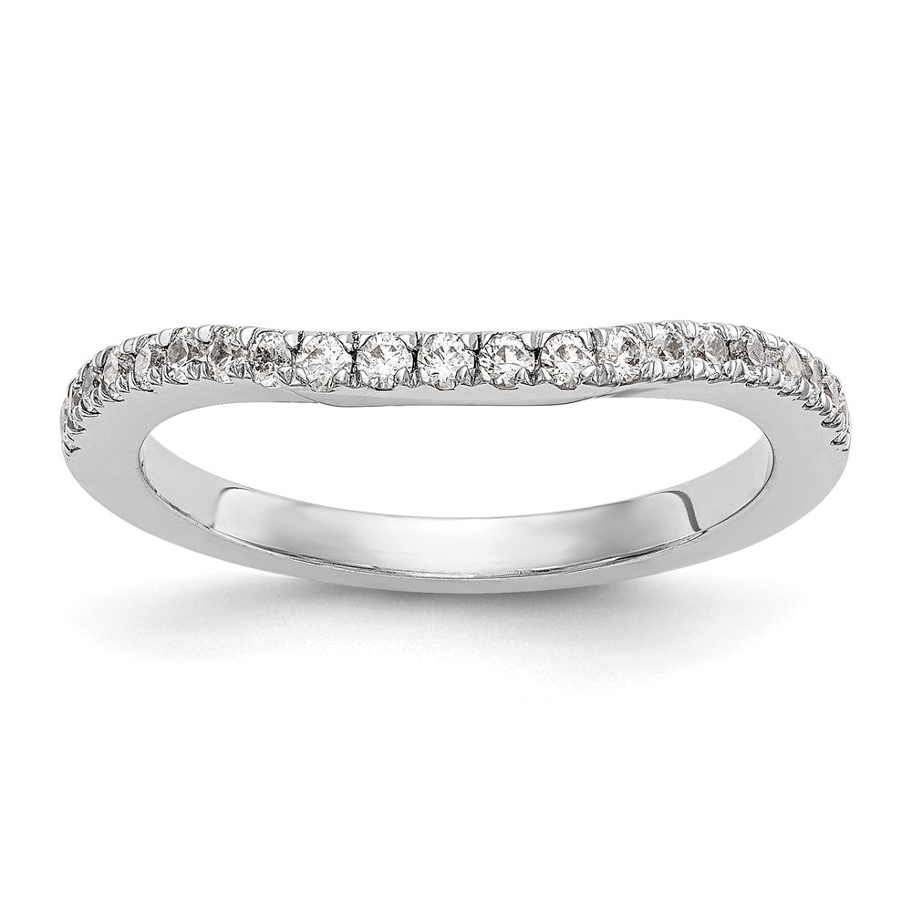 14K White Gold Real Diamond Wedding Band