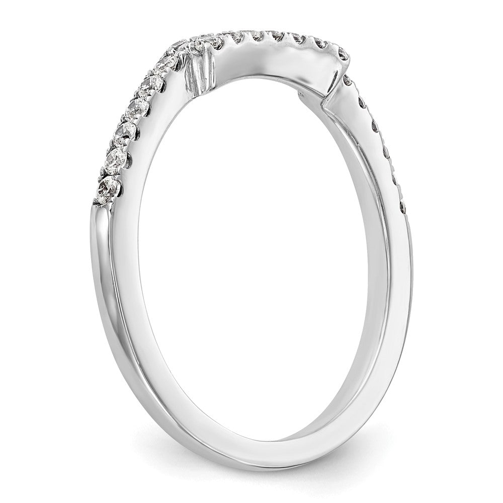 14K White Gold Real Diamond Wedding Band