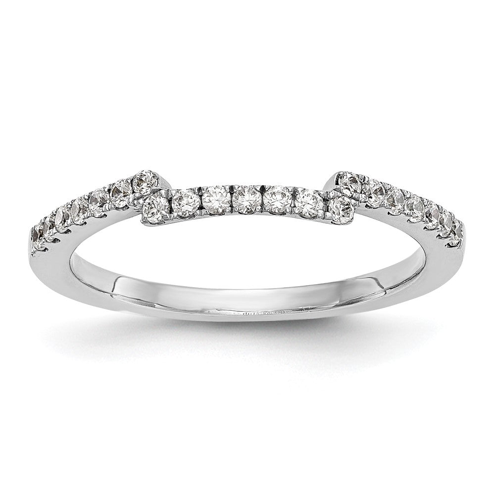 14K White Gold Real Diamond Wedding Band