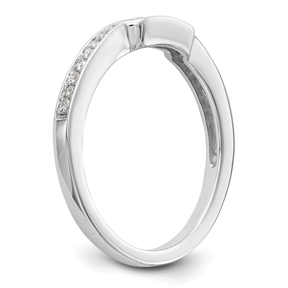 14K White Gold Real Diamond Wedding Band