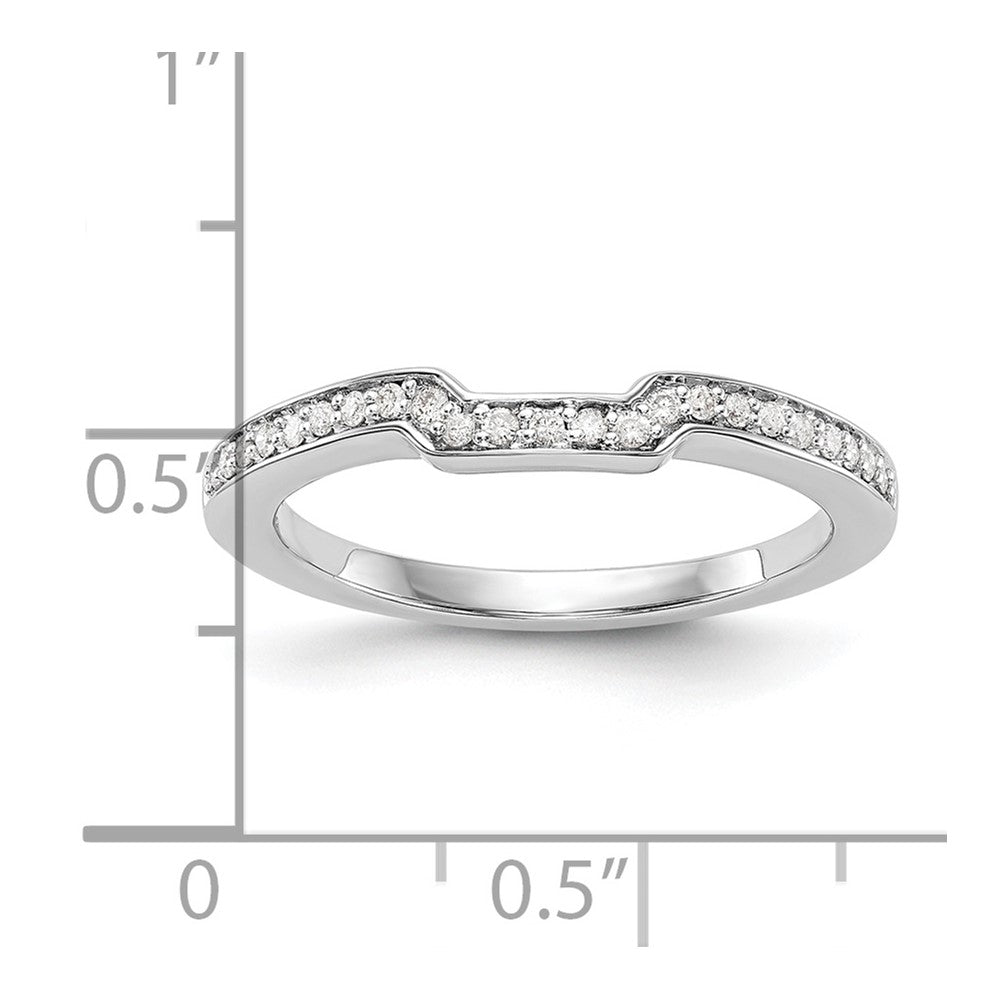 14K White Gold Real Diamond Wedding Band