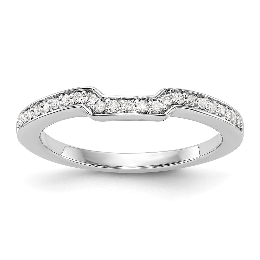 14K White Gold Real Diamond Wedding Band