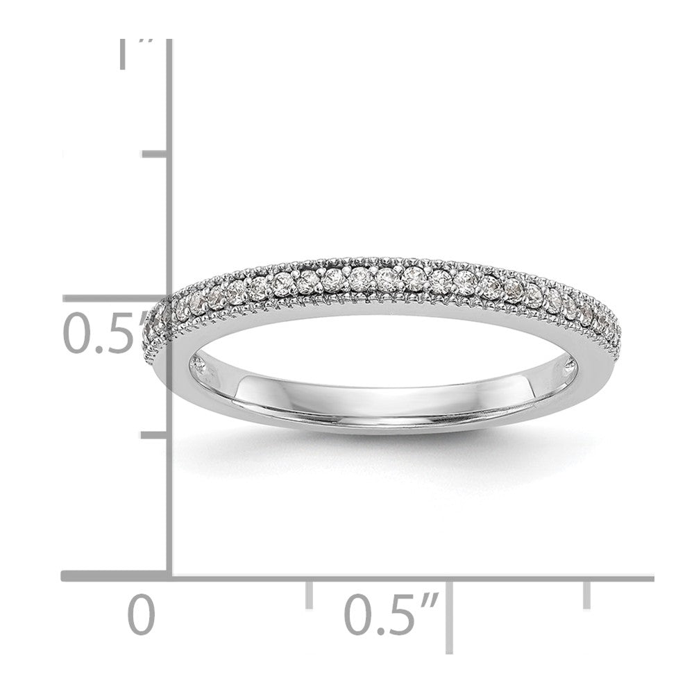 0.16ct. CZ Solid Real 14K White Gold Wedding Wedding Band Ring