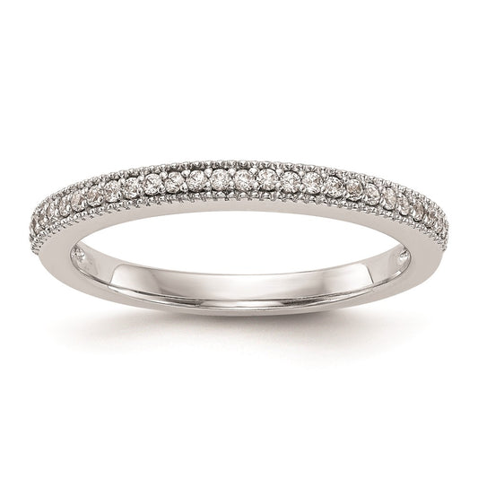 14K White Gold Real Diamond Wedding Band