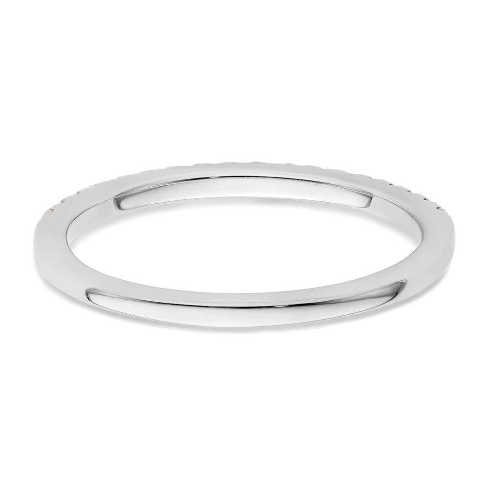 14K White Gold Real Diamond Wedding Band