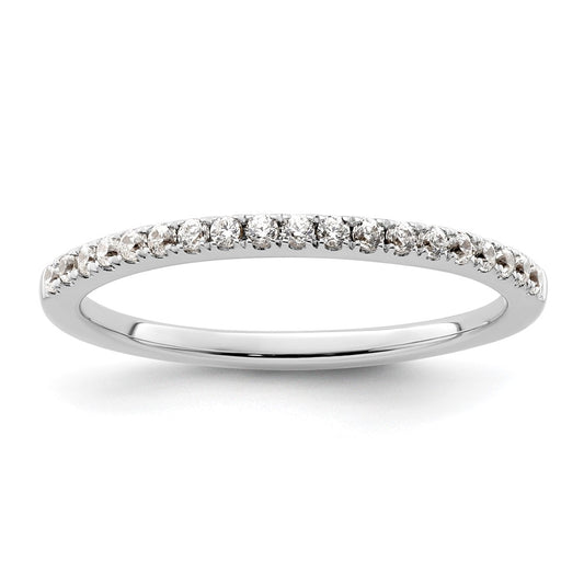 14K White Gold Real Diamond Wedding Band