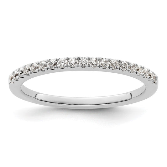 14K White Gold Real Diamond Wedding Band