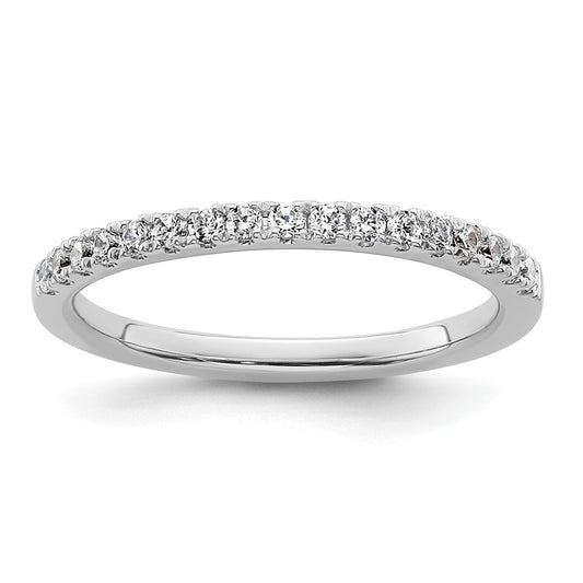 14K White Gold Real Diamond Wedding Band