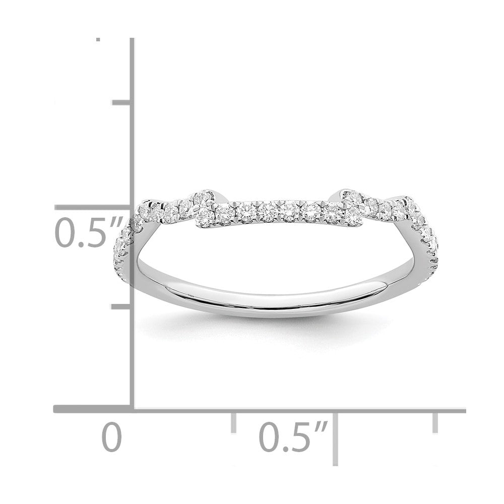 14K White Gold Real Diamond Wedding Band