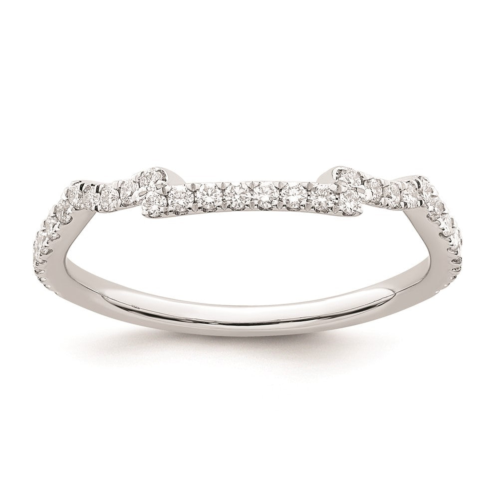 14K White Gold Real Diamond Wedding Band