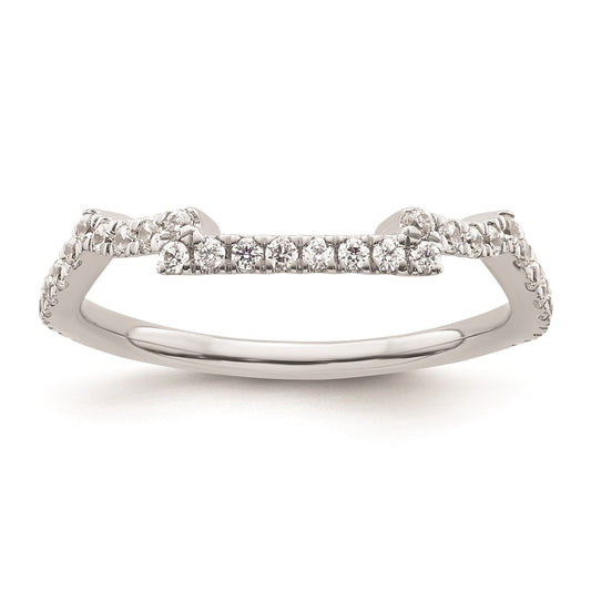 14K White Gold Real Diamond Wedding Band