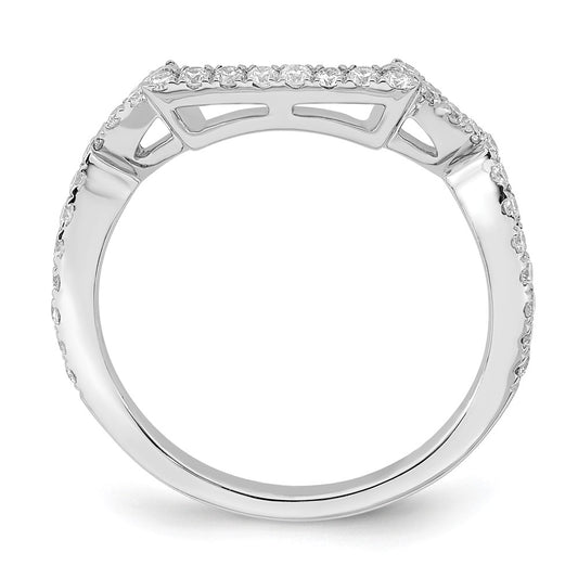 14K White Gold Real Diamond Wedding Band