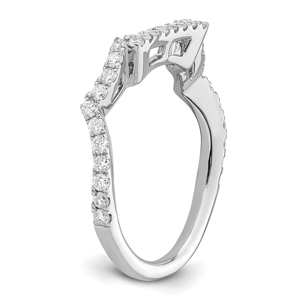 14K White Gold Real Diamond Wedding Band