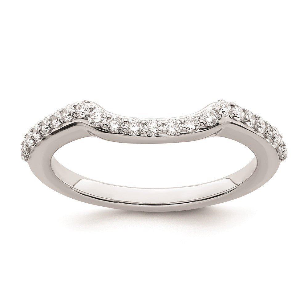 14K White Gold Real Diamond Wedding Band