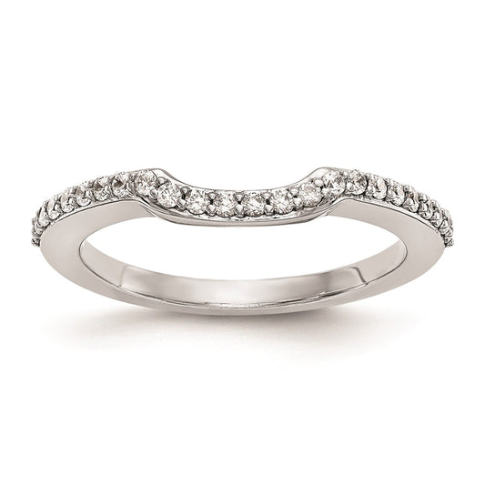 14K White Gold Real Diamond Wedding Band