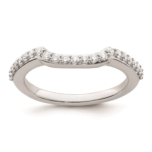 14K White Gold Real Diamond Wedding Band