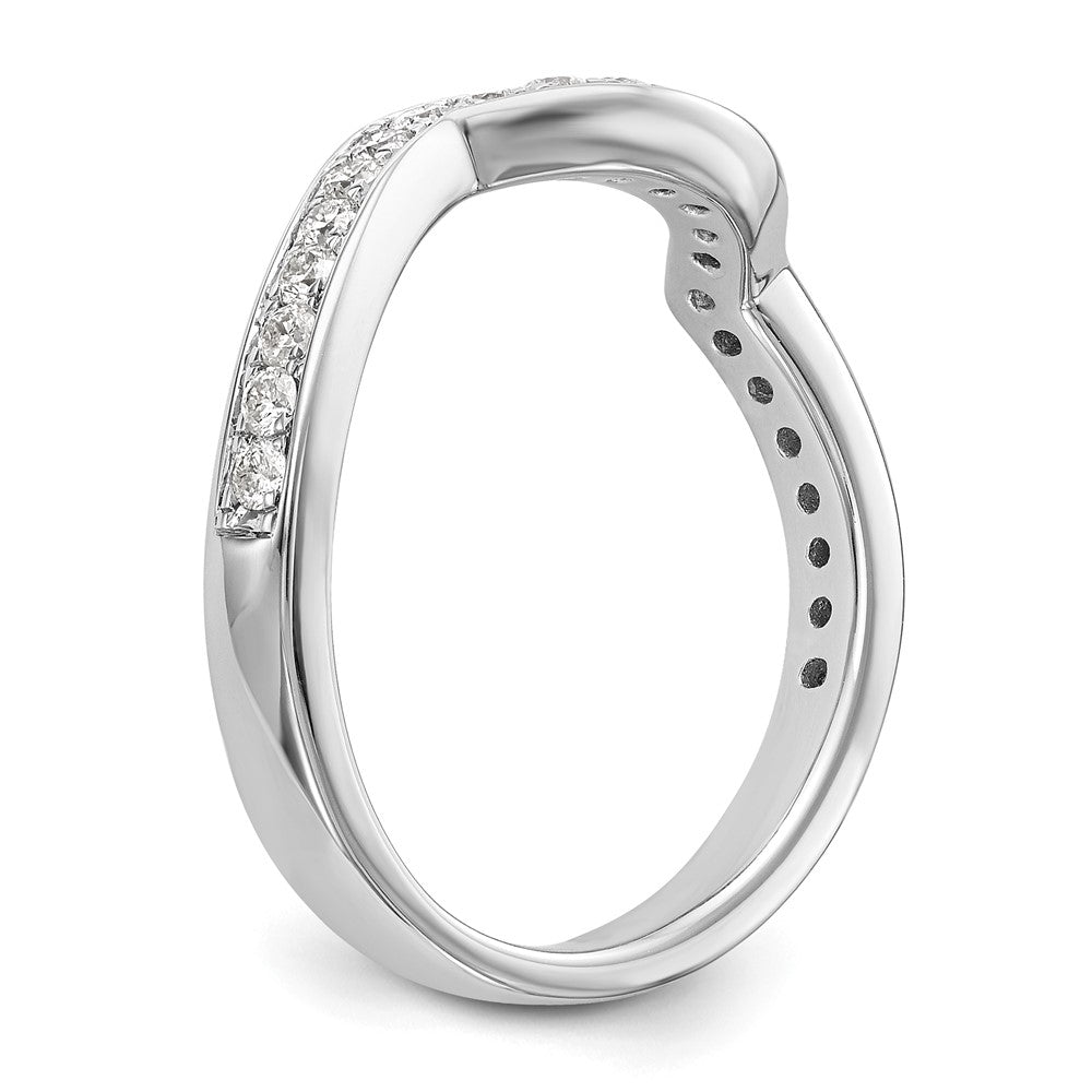 14K White Gold Real Diamond Wedding Band