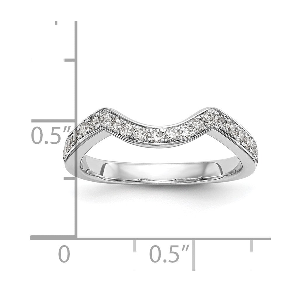 14K White Gold Real Diamond Wedding Band