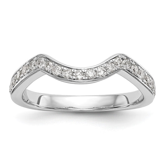 14K White Gold Real Diamond Wedding Band