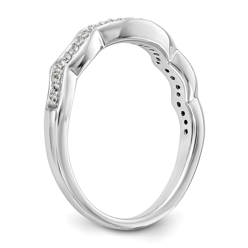 0.14ct. CZ Solid Real 14K White Gold Wedding Wedding Band Ring