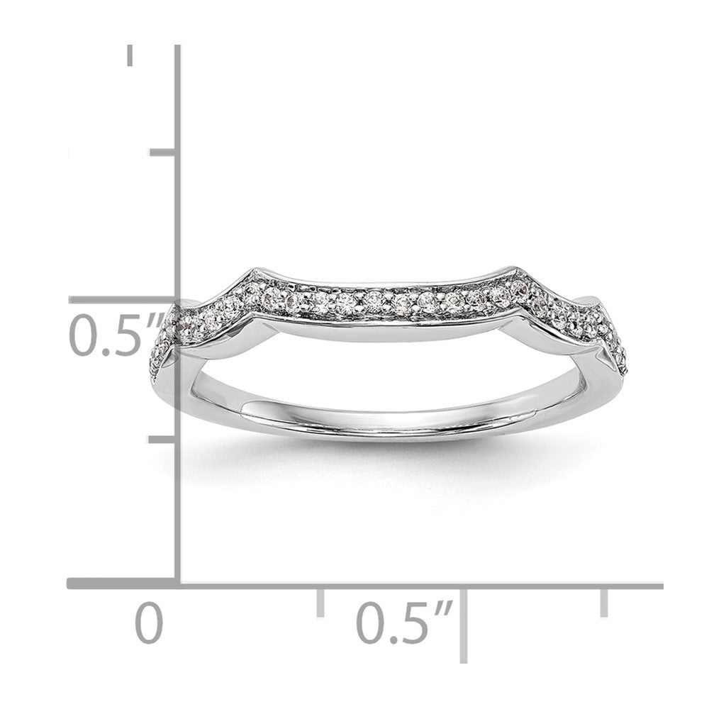 0.14ct. CZ Solid Real 14K White Gold Wedding Wedding Band Ring