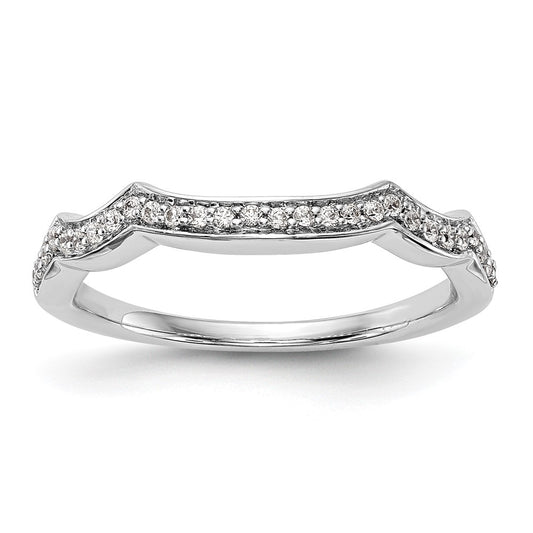 0.14ct. CZ Solid Real 14K White Gold Wedding Wedding Band Ring