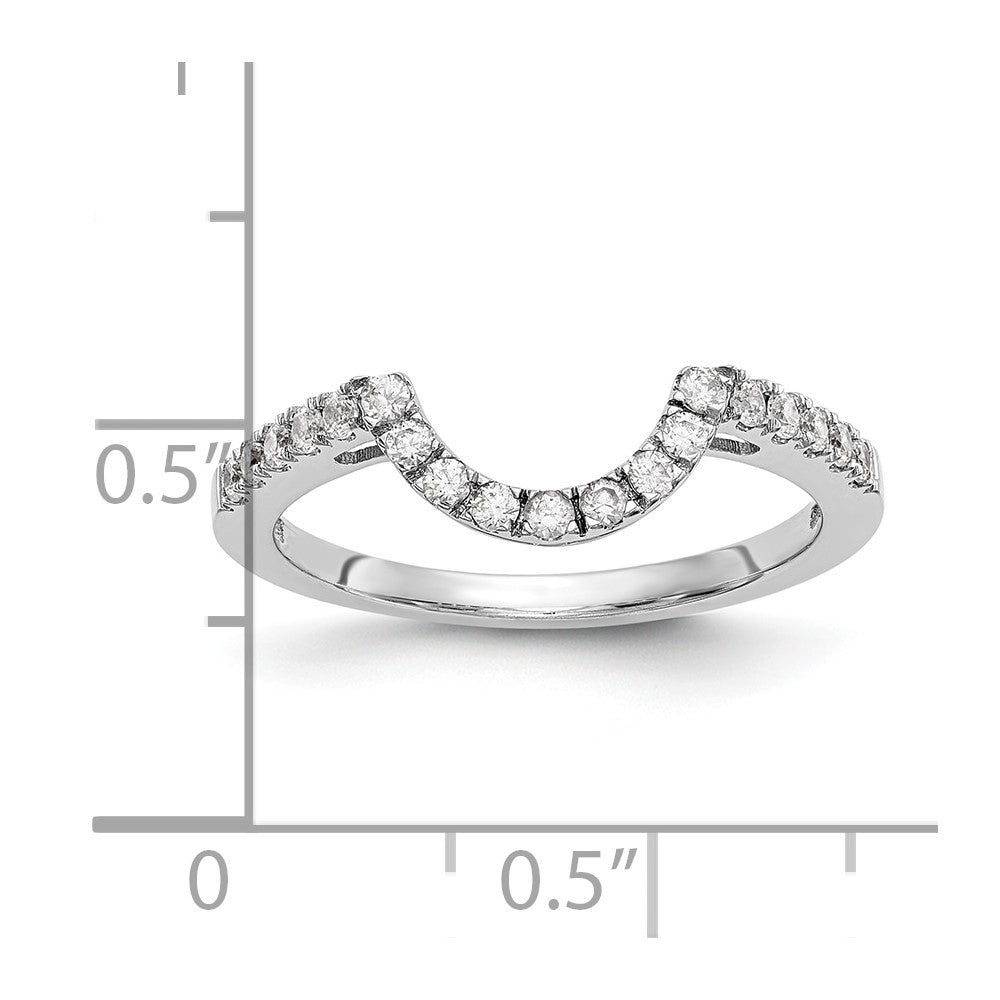 14K White Gold Real Diamond Wedding Band