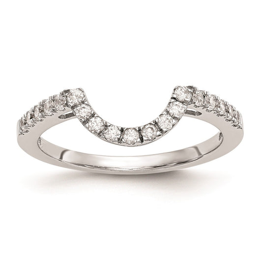 14K White Gold Real Diamond Wedding Band