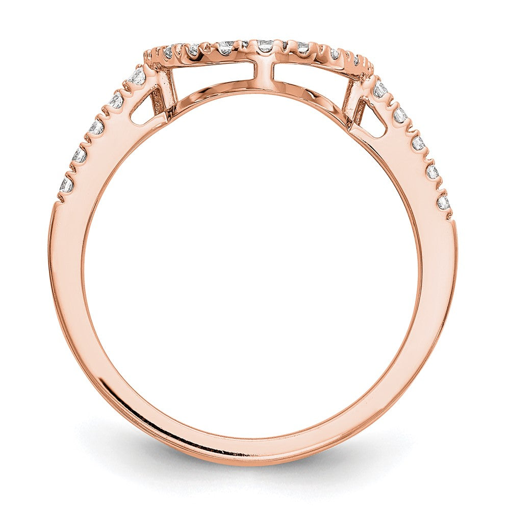 14K Rose Gold Real Diamond Wedding Band